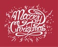 Merry Christmas greeting card with red background